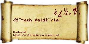 Éreth Valéria névjegykártya